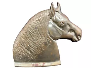 Sujetalibros vintage Virginia Metalcrafters Percheron latón cabeza equina individual 1 - Imagen 1 de 8