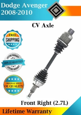 New OE Front Right CV Axle For 2008-2010 Dodge Avenger 2.7L Lifetime Warranty - Image 1 of 4