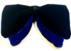 Vintage Ormand Bow Tie Blue Velvet Oversized Clip On Rust Resistant *Wear Read!*