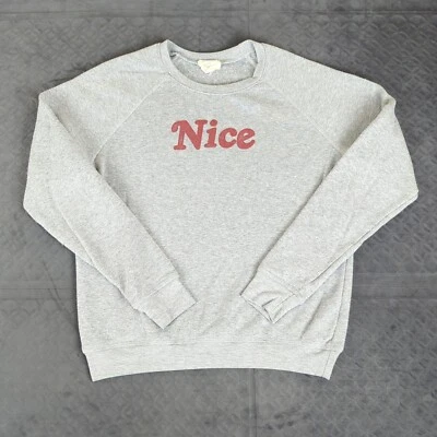 Project Social T PST Sweatshirt NICE Crew Neck Long Sleeve Gray Women XS - Image 1 of 4