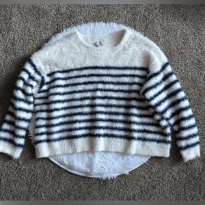 La Ligne X Target Furry Sweater Stretchy Blue White Striped Womens Size 4X - Picture 1 of 5