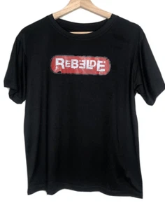 Unisex Rebelde Playera Negra Rebelde Black Graphic T-Shirt - Picture 1 of 11