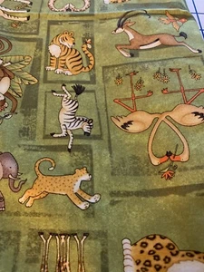 Debbie Mumm Safari Animals Fabric New 1.66 Yards New - Picture 1 of 4