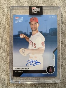 2020 Topps Now Tommy La Stella Road To Opening Day Auto Blue #32/49 OD-177B