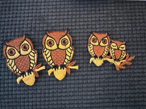 4 Vintage Owl Family Patches Patch Cloth Embroidery Cute! - Picture 1 of 4