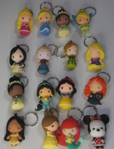 Disney Figural 3D Keychain Princess Keyring Bind Bag - Lot of 16 Keychains - Picture 1 of 10