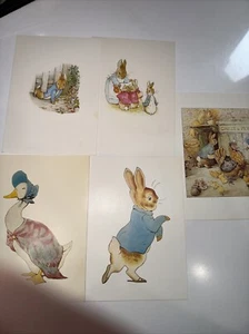 5 x Beatrix Potter Vintage Postcards Collection The World Of Peter Rabbit UNUSED - Imagen 1 de 6