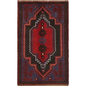 Unique Baloch Wool Rug Afghan Artisan Hand Knotted Design 143x85cm - Picture 1 of 6