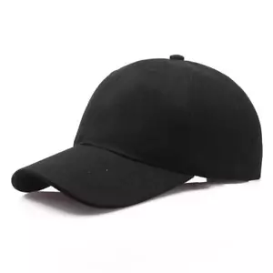 Black Cap Solid Color Baseball Cap Snapback Caps Casquette Hats Fitted Casual - Picture 1 of 24