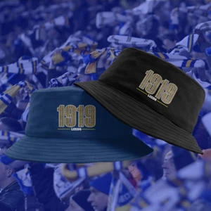 LEEDS 1919 Football LUFC Leeds United Navy and White - Bucket Fishing Hat - Picture 1 of 5