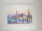 Evening Venice Venezia Italia ItalyTravel Watercolour Painting WallArt Handmade 