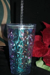 STARBUCKS 2023 Iridescent Silver White SNOWFLAKE 16 oz COLD CUP straw TUMBLER - Picture 1 of 1