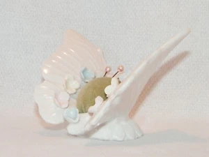 Vtg. Ardalt Lenwile Japan Verithin Porcelain Pastel Floral Pin Cushion Butterfly - Picture 1 of 12