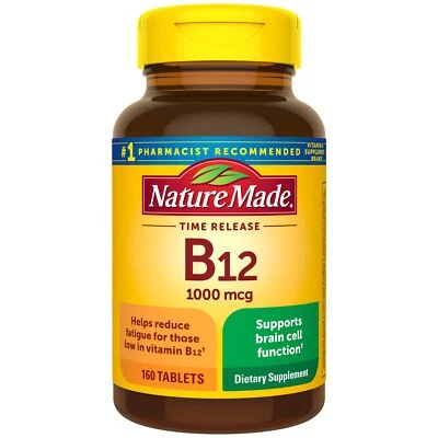 Vitamina B12 1000 mcg Suplemento Dietético para Apoyo al Metabolismo Energético 160 Tim... Foto 1 de 4