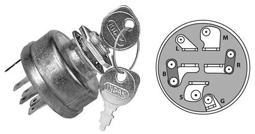 Bolens NOS Ignition Switch 1754183 6 Prong