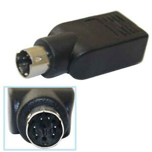 PS2 Male to USB Female Mouse Converter Connector Coupler Adapter Black