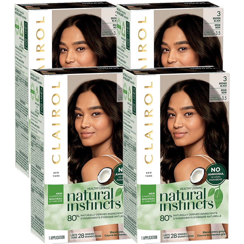 2 Clairol Natural Instincts Hair Color 3 Brown Black