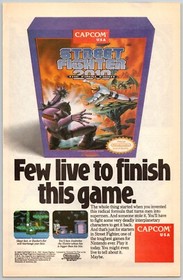 Street Fighter 2010 Print Ad Game Poster Art PROMO Original Nintendo NES 1990