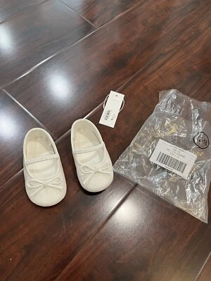 Janie and Jack Bebé Arco Plano Blanco 12-18 Meses Ballet Pisos Foto 1 de 4