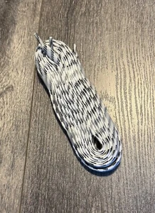NEW OEM Reebok Hockey Skate Laces 128" Cloth White Gray Black Non-Waxed - Picture 1 of 3