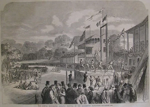 MANCHESTER FESTIVAL ATLÉTICO INGLATERRA 1865 ILUSTRADO LONDRES NOTICIAS - Imagen 1 de 2