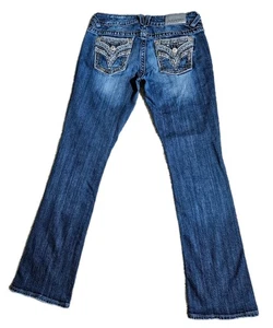 VIGOSS Y2K women’s jeans The Dallas slim boot cut size 7/8 Embellished Pockets - Picture 1 of 18