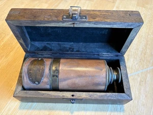 Telescopio navale reggimento scout Londra 1940 Broadhurst Clarkson ottone e pelle - Foto 1 di 14