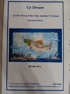 Grizzly Gulch Gallery Quilt Pattern Up Stream Fish Raw Edge Applique 28" X 18" - Picture 1 of 2