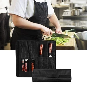 Chef Roll Bag Reusable 5 Pockets Waterproof Black For - Picture 1 of 7