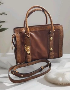 Michael Kors Leather Tote Shoulder Bag Tan Brown Medium Multiway Adele Handbag - Picture 1 of 20