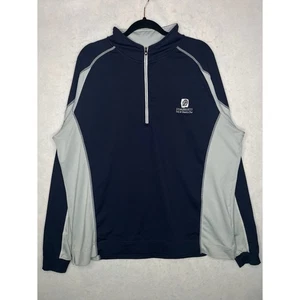 Suéter FootJoy Para Hombres XL Gris Marino Cuarto Cremallera Golf Pullover Somersett Logo - Imagen 1 de 15