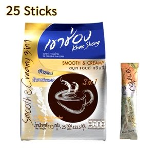 【US DDP】Khao Shong Thai Coffee 3 in 1 – Smooth & Creamy, Less Sugar, 25 Sticks - Picture 1 of 13