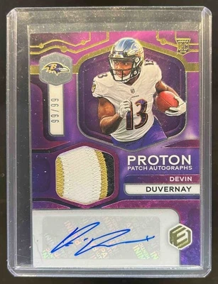2020 Panini Elements Devin Duvernay Proton Patch Auto Rookie RC #99/99 Ravens - Image 1 of 2