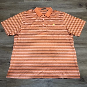 Polo Masters Uomo XXL Augusta National Golf Pima Cotone Riga Arancione 2XL - Foto 1 di 15