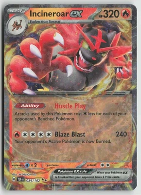 Incineroar ex - Double Rare SV05: Temporal Forces 034/162 NM - Image 1 of 2