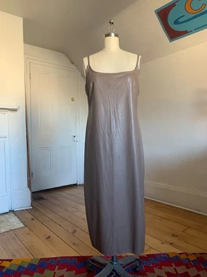 Vestido sin mangas Wild Fable de cuero sintético malva para mujer - talla grande Foto 1 de 4