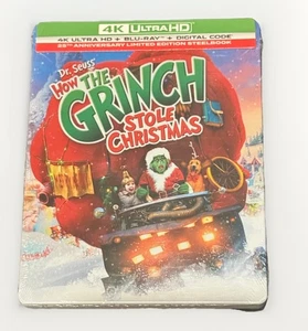 Dr Seuss How The Grinch Stole Christmas - 25th Anniversary 4K UHD Steelbook New - Picture 1 of 2