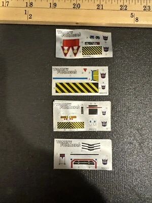 G1 Devastator Transformers Unused Decals Sticker Sheet Lot Of Four (4) No Repro - Image 1 of 4
