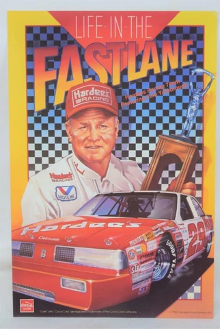 NASCAR Life In The Fastlane Hardee's 29 Cale Yarborough Postcard MINT Unused Cover