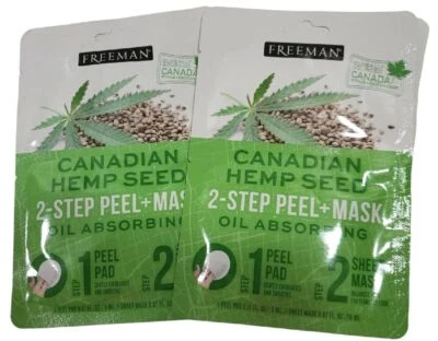 2 ~ Freeman Canadian Hemp Seed 2 Pasos Mascarilla Peeling + Mascarilla Absorbente de Aceite Foto 1 de 4