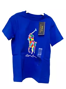 Polo Ralph Lauren NWT Little Boys Blue Short Sleeve Big Pony T-Shirt Size 4 - Picture 1 of 7