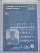 1/1 DARIN ERSTAD 2001 PACIFIC CARD #3 PRINTING PLATE L.A. ANAHEIM ANGELS 1 OF 1