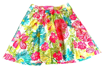 Mujer Talla 4 Lilly Pulitzer Plisado Forrado Brillante Neón Flores Falda con Bolsillos Foto 1 de 2