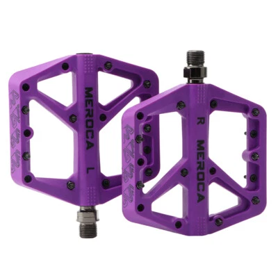 Pedales planos de bicicleta de carretera Meroca Nylon MTB - Cojinete sellado Pedales planos de bicicleta para 9/16" Foto 1 de 4