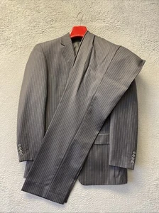 Giorgio by Giogio Cosani 3 Piece Suit Wool Mens Size 38 Gray Striped /125-9 - Picture 1 of 24