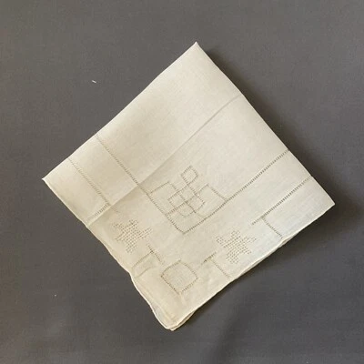 Pañuelo de boda blanco dibujado funciona geométrico vintage Foto 1 de 3