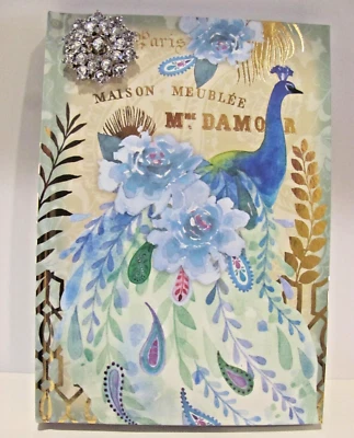 Pooch & Sweetheart Brooch Writing Journal~ Paris Peacock~ Gold Highlighting NEW - Image 1 of 4
