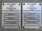VINTAGE WWII? U.S. ARMY AIR FORCES AIRPLANE IDENTIFICATION # PLATE  - UNUSED