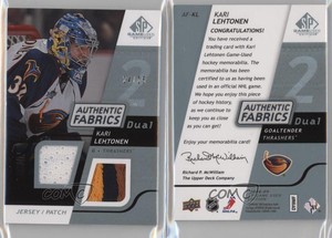 2008-09 SP Game Used Edition Platinum Jersey /25 Kari Lehtonen #AF-KL Dual Patch