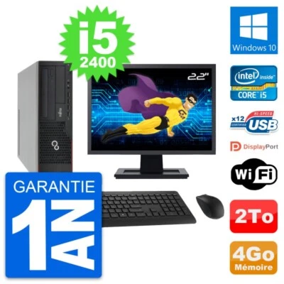 PC Fujitsu E910 Dt Pantalla 22" Intel i5-2400 RAM 4Go Disco 2To Windows 10 Wifi - Imagen 1 de 4